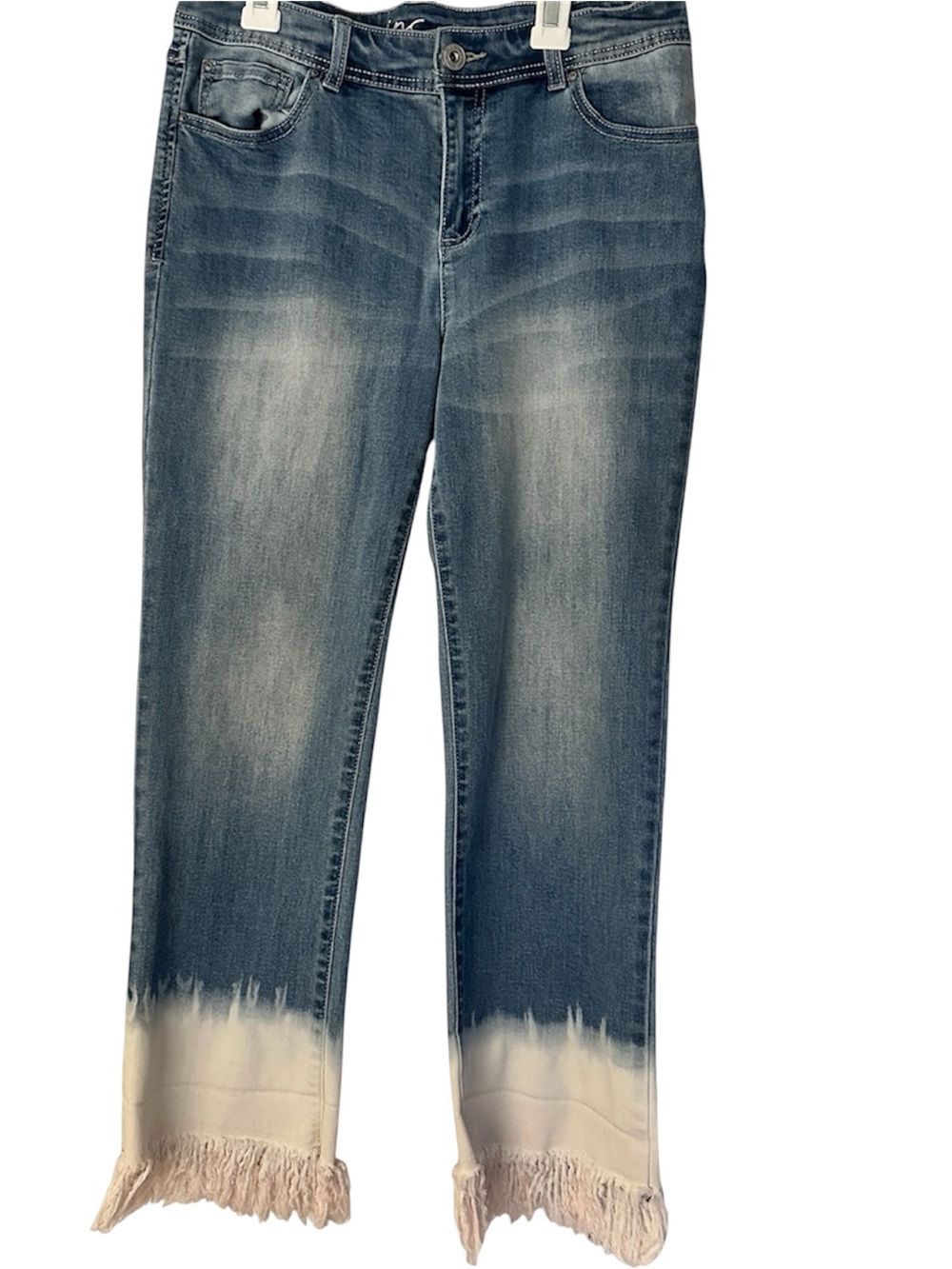 INC International Concepts Frayed Hem Ombre Blue Jeans for Women